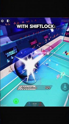 racket rivals shift lock and no shiftlock #roblox #robloxedit #subscribee