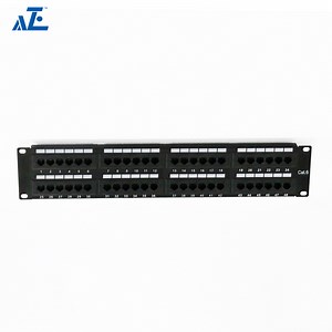 [Hot Item] Aze Factory Custom Cat 6 48-Port CAT6 RJ45 Patch Panel 2u Ethernet 48port CAT6 Patch Panel -C6panel2u48