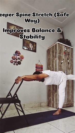 🪑🧘‍♂️ Chair Support Yastikasana (Stick Pose)Think yoga needs flexibility? Think again.