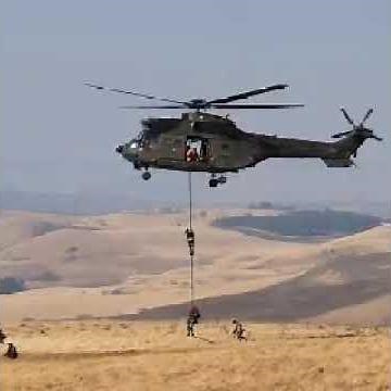 Troop Deployment by Fast Rope | SAAF Oryx Helicopter #shorts