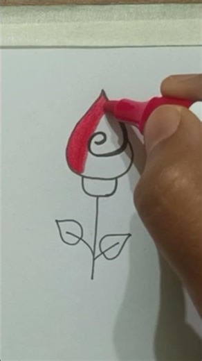 How to Draw a Rose Easy /Sep-by-Step Tutorial for Beginners/Beautiful Rose Drawing with Color #art