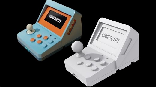 【3dmax道具建模】10分钟教会你做个卡通游戏机，3dmax新手建模案例教程！！！