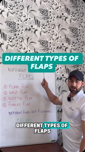 Understanding the 4 main types of flaps (and why they matter): Flaps aren’t just for landing slower, they shape airflow, control lift, and affect how your aircraft performs during approach. Here are the key types you’ll need to recognise (and understand for the exam): • Plain Flap – Hinged at the trailing edge. Simple design, increases lift and drag. • Split Flap – Lower surface deflects independently. Creates more drag, useful for steep approaches. • Slotted Flap – Air flows through the slot, d