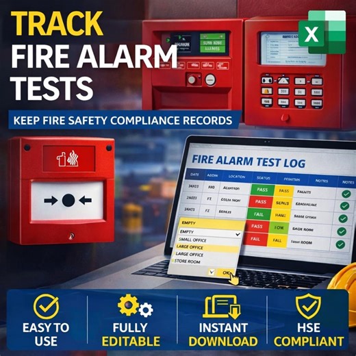 Fire Alarm Test Log Template | Weekly Fire Alarm Testing Record | Fire Safety Log Book | Excel Spreadsheet Download - Etsy