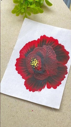 Easiest Red Rose Painting 🎨🌹#acrylicpainting #rose #flowerpainting #painting #shorts #art #trending