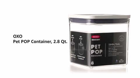 OXO Good Grips Pet POP Container – 2.8 Qt/2.6 L |Ideal for up to 3lbs of Dog Food or 2lbs of Cat Food | Airtight Dog and Cat Food Storage Container | BPA Free