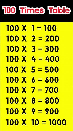 100 times table | 100 tables #shorts #shortsfeed