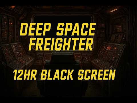 Deep Space Freighter Journey 🌌 | 12 Hours Spaceship Engine Hum for Sleep 💤