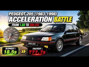 Peugeot 205 Acceleration Battle (1983–1998) | from 1.8D to 205 GTI 🚀