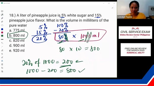 7.6K views · 172 reactions |  Civil Service Exam Review 2025: Mixture Problem by Coach Leonalyn  Enrollment is now open for Civil Service Exam Intensive Coaching via ZOOM. Limited slots available, so don’t wait to secure your spot!  Message us for inquiries and more details. Let’s make your dreams a reality—see you there, future CSE Passer! ❤️ | ORC Online Review PH | Facebook