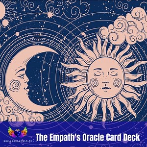 A Brand new Oracle deck has just arrived in store, The Empath's Oracle €34. Step into a surreal world of radiant colors and affirming emotions. This spledid Oracle Deck, is uniquely designed to act as a empathy companion on the road to spirutal enlightenment. Hand-painted with acrylics, Konstantin Back's mystical illustrations incoroporate fluid lines, abstract figures, and dazzling hues that you can draw on from empathic wisdom. Featuring a companion book by bestselling Author and empath Raven 