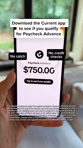 Get Up to $750 Paycheck Advance with Current