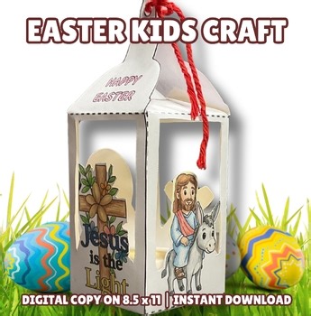 He is Risen Easter Lantern Craft for Kids Bible Activity Sunday School Lesson