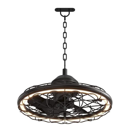 Reviews for ANTOINE 20 in. Outdoor Waterproof Caged Black Ceiling Fan Flush Mount Ceiling with Dimmable LED Light and Remote Included | Pg 1 - The Home Depot