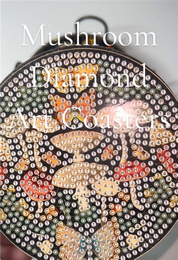 These are the first diamond art coasters I’ve done! I started them a couple months ago but never finished. I finally decided to sit down and complete them. #diamondart #diamondpainting #diamondpaintingtiktok #diamondartobssessed