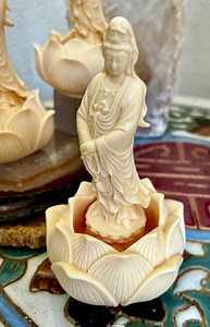 Ivory Nut Carved Quan Yin Statue: Goddess of Compassion, Feng Shui Decor - Etsy