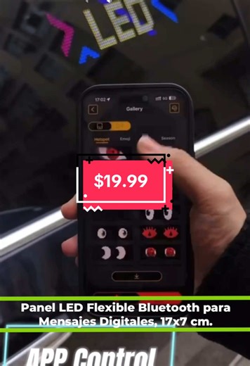 💥$ 19.99💥 #PanelLED Flexible Bluetooth para Mensajes Digitales, 17x7 cm. 📲Pedidos: 0989164574 📍#Cuenca ubicación👉 https://goo.gl/maps/tT59sCd3swkjKVQ98 Dirección: Av. Isabel La Católica y Miguel de Cervantes. Especificaciones: ✅ [#AltaCalidad]: Alta tecnología LED RGB a todo color. El panel de 17 x 7 cm, no solo emite luz de alta intensidad, sino que también tiene un bajo consumo de energía, y el efecto a todo color es más brillante y atractivo. ✅ [#Aplicación #interactiva]: Conecte la matr
