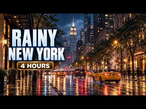 Rainy New York Night 🌧️ 4 Hours of Relaxing Jazz & City Ambience
