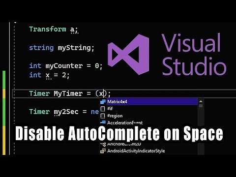 How to Disable AutoComplete on Space in Microsoft Visual Studio