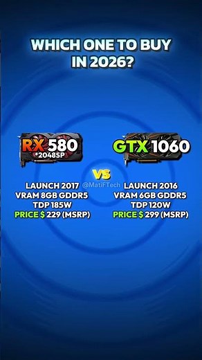 RX 580 vs GTX 1060 - Which one to buy in 2026? #gpu #pcbuild
