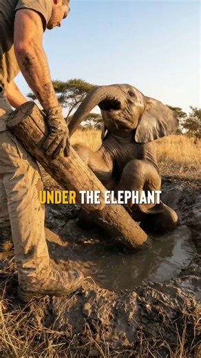 BABY ELEPHANT stuck WAIST DEEP in DEADLY quicksand mud! #animalrescue #wildlife #wildliferescue