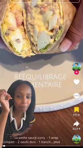 Voici comme promis le recette , il vous faut: -2 œufs durs -des tomates -2 cuillères à soupe de fromage blanc -1 petite cuillère de moutarde -du paprika (épice de votre choix) -des herbes de Provence - une galette à wrap #devinelapersonne #recette #foodhack #parler