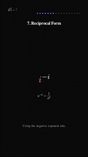 Solving √[i]{i} - The Most Beautiful Result in Complex Numbers #maths #mathematics #algebra
