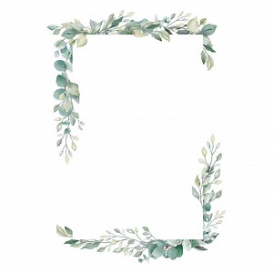 Eucalyptus Leaf Frame Clipart: Wedding Invitation Border (digital Download) - Etsy UK