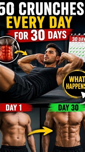 Episode 3 | What Happens If You Do 50 Crunches Every Day for 30 Days? 💪 Real Results! #shorts