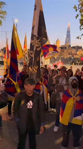 Members of the Tibetan Community in Britain singing the Tibetan national anthem on Resist the #CCP Day. The Tibetan National anthem is banned in #Tibet, which is why Tibetans outside of Tibet sing it proudly in defiance, and in the hopes they can one day sing it in their homeland 🕊️ #FreeTibet | Free Tibet