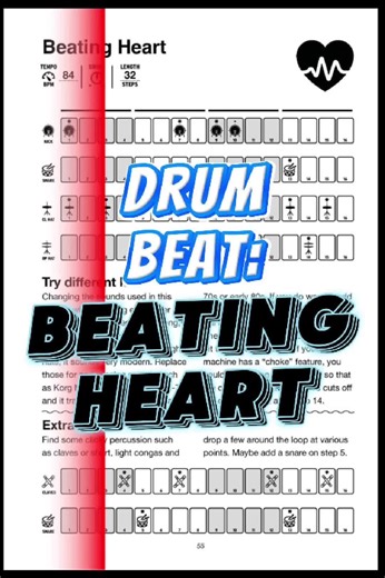 I call this one “Beating Heart” because it can sound like with a soft kick drum. However, here I’ve used big splashy sounds that give it a different vibe. Drum loops can be transformed by playing the same rhythm on different sounds. #drummloops #beats #loops #drums #drummachine