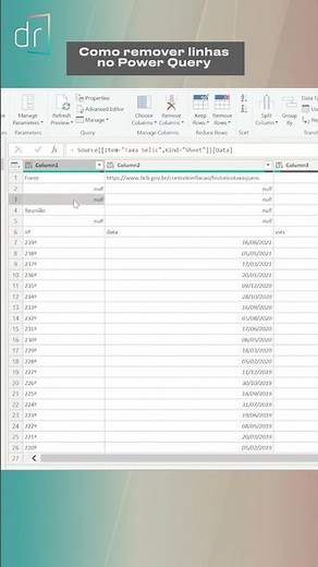 Como REMOVER LINHAS no POWER QUERY #shorts