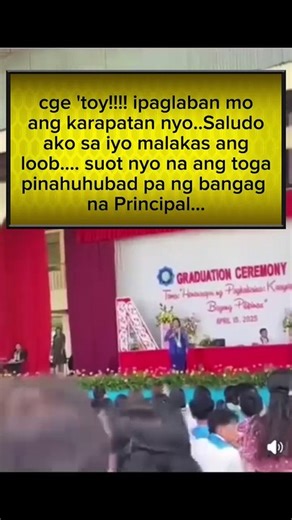 Toga Ordered to Be Removed By The Principal Sparks Commotion at SHS Graduation in Antique