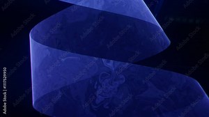 Temporal aliasing blue laser fast strobing spiral effect in smoke creates a science fiction high-tech look for scifi motion graphic asset. Streaks of light flash rapidly and change effects and shape.