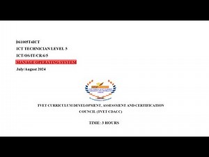 Level 6 ICT TECHNICIAN MANAGE OPERATING SYSTEM Cdacc Past Paper July 2024