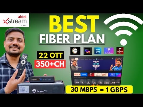 Airtel Xstream Fiber Plans 2026 💥 Unlimited Internet for Home & Office | 25 OTT + 350 TV Channels!