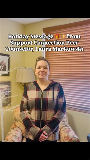 A holiday message from Support Connection Peer Counselor, Laura Markowski 👋✨. Just as your cancer journey is as unique as you are, so are your needs during this season. Wherever you are on this journey, hope and joy are possible in the midst of difficulties. REMEMBER: Support Connection Peer Counselors are here for you to listen and help you navigate this holiday season and year-round. 📲 Help is just a phone call away. Call 914-962-6402 or Toll Free Hotline 1-800-532-4290 🌐www.supportconnecti