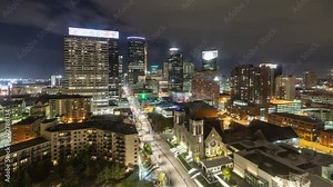 Time lapse of the Minneapolis Minnesota skyline at night