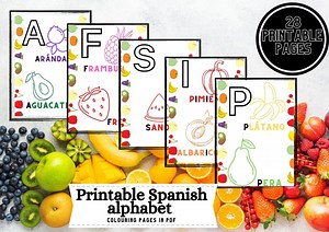 Printable Spanish Alphabet Coloring Pages for Kids - Coloring Sheets - From A to Z, 28 Pages - ALFABETO DE ESPAÑOL - Etsy