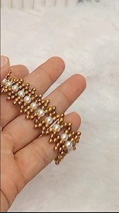 making white gold bead bracelet #diy#tutorial#gelang #bracelet#pearl #bead