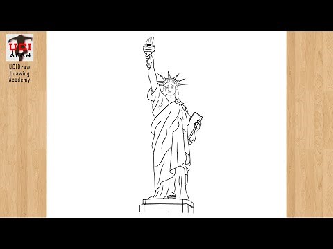 How to Draw a Statue of Liberty | Easy Lady Liberty Sketch Step by Step Drawing | Ellis Island