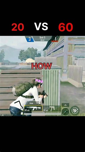 20 vs 60 fps. fps matter😞 #bgmi #new