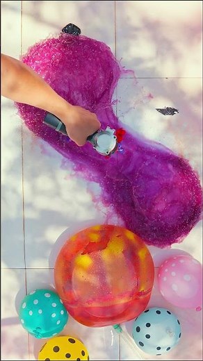 Stretchy Popcorn Toy Exploding with Orbeez & Colorful Water Balloons