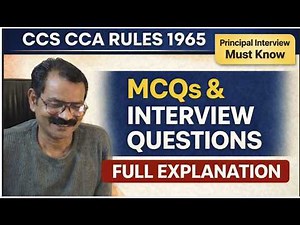 CCS CCA Rules 1965 Rule QUIZ Complete Explanation KVS NVS EMRS Principal Interview
