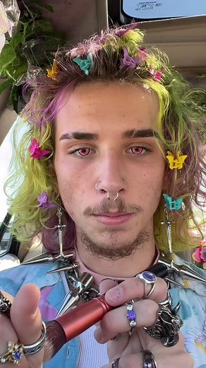 in love with these contacts from @Mislens they’re so pretty #pride #makeup #tutorial #fyp #foryou #lgbt #bi #MINDORDERING #PerfectPrideMovement #ReadyForHell