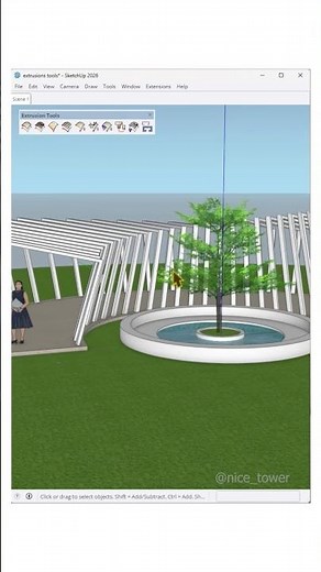 Quick SketchUp workflow: watch a simple pergola design grow from basic lines into a clean form