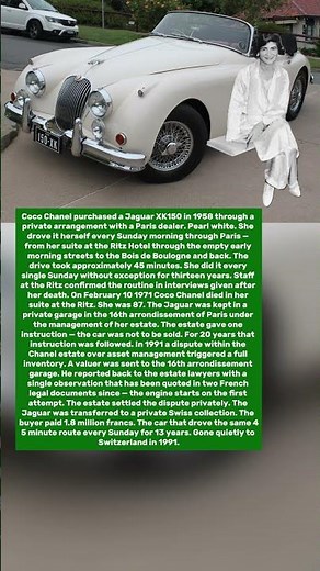 The Jaguar Coco Chanel Drove Through Paris Every Sunday — Found Still Running After 20 Years