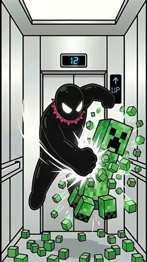 Creeper? Aww man... 💥💎 (Elevator Test) #Minecraft #animation #creepcer #memes #rikaandgoo #funny