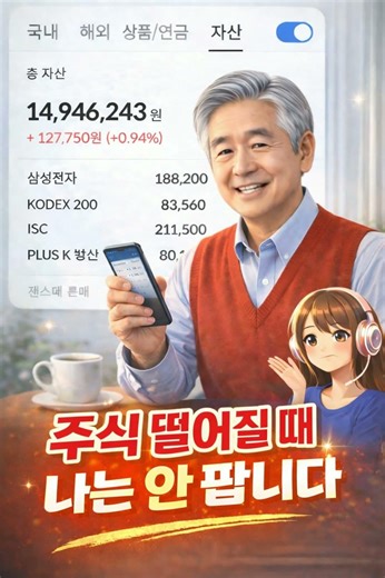 주식 떨어질 때 저는 안 팝니다 (오늘 계좌 공개) #감성영상 #korean #ai영상 #motivation