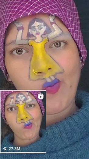 Sunita Rawat on Instagram: "Face painting video#face makeup video#face art video#painting##reel #viral"
